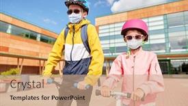  Presentation with medical education - Audience pleasing PPT theme consisting of education-childhood-and-people-concept backdrop and a coral colored foreground