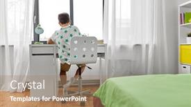  Presentation with children education - Colorful slides enhanced with education-children-and-people-concept backdrop and a coral colored foreground