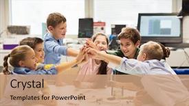  Presentation with education children technology science - PPT layouts having education children technology science background and a coral colored foreground