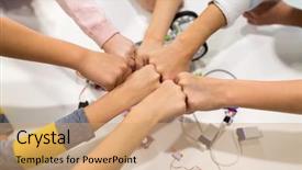  Presentation with education children technology science - Cool new slide set with team collaborating build - education children technology science backdrop and a coral colored foreground