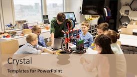  Presentation with robotics - Audience pleasing PPT layouts consisting of education children technology science backdrop and a  colored foreground