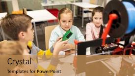  Presentation with education children technology science - Colorful PPT layouts enhanced with education children technology science backdrop and a yellow colored foreground