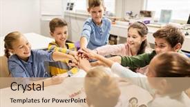  Presentation with education children technology science - Slides with schoo'l - education children technology science background and a coral colored foreground