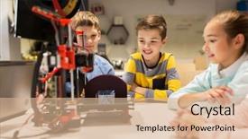  Presentation with education children technology science - Cool new slides with education children technology science backdrop and a coral colored foreground