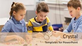  Presentation with education children technology science - Audience pleasing theme consisting of education children technology science backdrop and a lemonade colored foreground