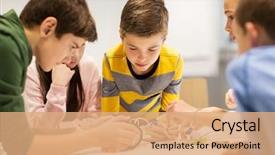  Presentation with education children technology science - Theme enhanced with education children technology science background and a coral colored foreground