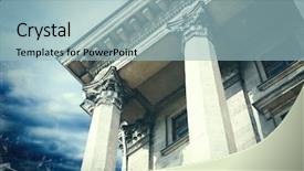  Presentation with facade - Slides enhanced with education civil - courthouse facade with columns vintage background and a light blue colored foreground