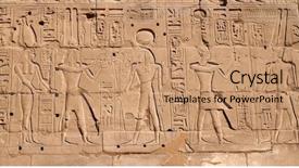  Presentation with karnak - Presentation design with education civil - egyptian antique hieroglyphs from karnak background and a coral colored foreground