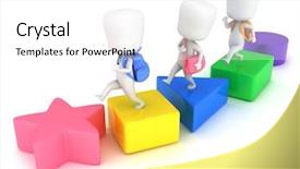  Presentation with kids shapes - Amazing PPT theme having education clip art - 3d illustration of kids learning backdrop and a white colored foreground