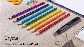  Presentation with note book - Theme having education clip art - back to school note book background and a soft green colored foreground