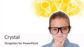  Presentation with spray paint - Theme having education clip art - cute pupil thinking against illustration background and a  colored foreground