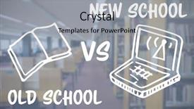  Presentation with digital book - Colorful presentation theme enhanced with education clip art - digital composite image of book backdrop and a light gray colored foreground