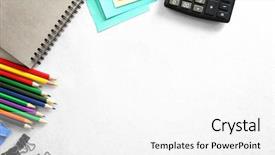  Presentation with copy space leadership - Colorful presentation theme enhanced with education clip art - office supplies and copy text backdrop and a white colored foreground