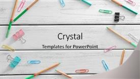  Presentation with copy space leadership - Amazing PPT theme having education clip art - office supplies and copy text backdrop and a light gray colored foreground