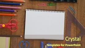  Presentation with school - Slide set enhanced with education clip art - overhead view of various school background and a  colored foreground