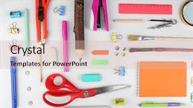  Presentation with frames isolated on white brown - Presentation theme featuring education clip art - stationery objects isolated on white background and a lemonade colored foreground