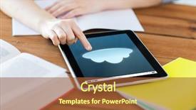  Presentation with technology education - PPT layouts consisting of education computing technology and internet concept - close up of student woman with cloud icon on tablet pc computer and notebook at home background and a red colored foreground