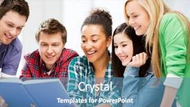  Presentation with students - Audience pleasing slide set consisting of education concept - group of students backdrop and a  colored foreground