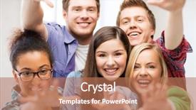  Presentation with racial group high school students - Presentation consisting of education concept - group of students background and a coral colored foreground