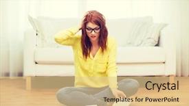  Presentation with stress management in education - Audience pleasing PPT theme consisting of education concept - stressed student girl backdrop and a  colored foreground