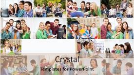  Presentation with high school students - Amazing slide set having education concept - collage with many backdrop and a soft green colored foreground
