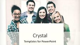  Presentation with school-board - Cool new PPT layouts with education concept - group of students at school with blank white board backdrop and a cream colored foreground