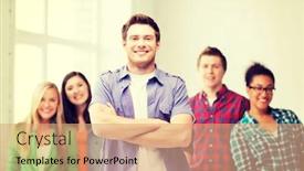  Presentation with education - Presentation theme enhanced with education-concept-student-boy background and a coral colored foreground