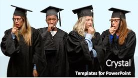  Presentation with university - Presentation design having education concept university graduate woman background and a  colored foreground