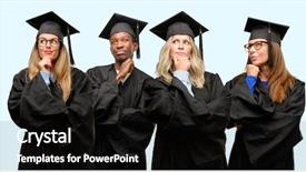  Presentation with university - Presentation design with education concept university graduate woman background and a black colored foreground