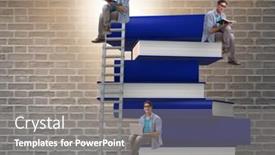  Presentation with education - PPT theme enhanced with education-concept-with-books background and a gray colored foreground