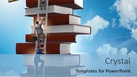  Presentation with education - Colorful slide set enhanced with education-concept-with-books backdrop and a light blue colored foreground