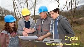  Presentation with education training - Presentation theme with education construction - adult with group of teenagers background and a tawny brown colored foreground