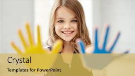  Presentation with creation - PPT theme having education creation art people background and a yellow colored foreground