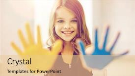  Presentation with children education - PPT layouts enhanced with education creation art people background and a lemonade colored foreground