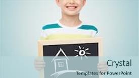  Presentation with black children - PPT layouts having education creativity drawing and children background and a sky blue colored foreground