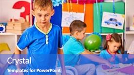  Presentation with back school education - Amazing PPT theme having education develops creative abilities collective backdrop and a  colored foreground