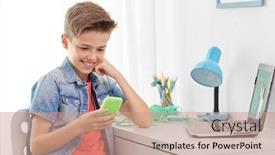  Presentation with school desk - PPT layouts having education-e-learning-and-school background and a coral colored foreground