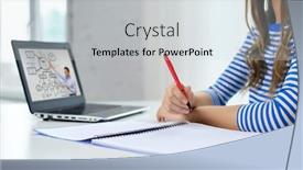  Presentation with learning - PPT theme featuring education-e-learning-and-school background and a light gray colored foreground