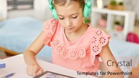  Presentation with school desk - Audience pleasing slide deck consisting of education-e-learning-and-school backdrop and a coral colored foreground