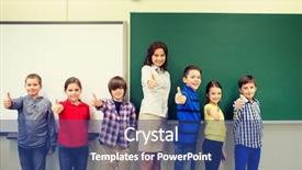  Presentation with elementary school - PPT layouts consisting of education elementary gesture and people background and a ocean colored foreground