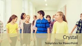  Presentation with elementary children - Colorful presentation design enhanced with education elementary school drinks children backdrop and a  colored foreground