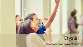  Presentation with elementary children - Beautiful PPT layouts featuring education elementary school drinks children and people concept - group of school kids taking selfie with smartphone in corridor backdrop and a soft green colored foreground
