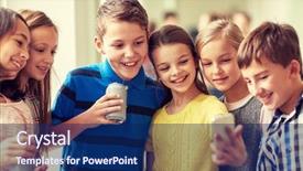  Presentation with elementary children - Slide deck featuring education elementary school drinks children background and a navy blue colored foreground