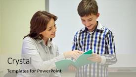  Presentation with elementary school - Presentation design enhanced with education elementary school learning examination background and a soft green colored foreground