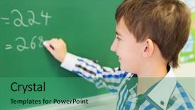  Presentation with elementary education math - PPT theme enhanced with education elementary school learning math background and a ocean colored foreground