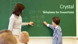  Presentation with elementary education math - Audience pleasing presentation design consisting of education elementary school learning math backdrop and a ocean colored foreground