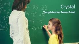  Presentation with elementary education math - PPT theme having education elementary school learning math background and a ocean colored foreground