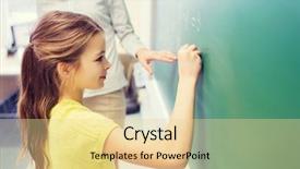  Presentation with elementary education math - Beautiful theme featuring education elementary school learning math backdrop and a blonde colored foreground