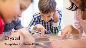  Presentation with elementary school technology - Theme consisting of education elementary school learning technology background and a coral colored foreground