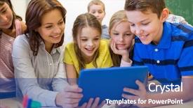  Presentation with elementary school technology - PPT layouts enhanced with education elementary school learning technology background and a ocean colored foreground